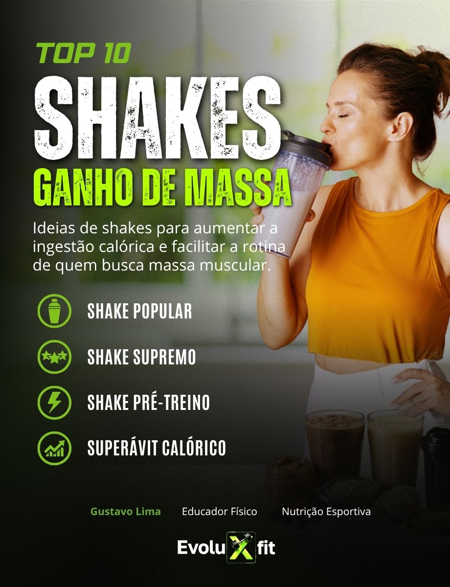 Capa do ebook Top 10 Shakes Ganho De Massa